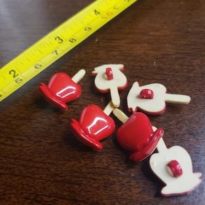 🎃 Set of 6 Candy Apple buttons Halloween poison